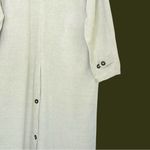 Linen Cotton Maxi Duster Coat • Fiji Made • Button Front Minimalist Jacket L Gray Size L Photo 7