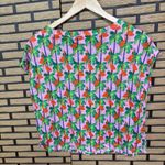 Bouffants & Broken Hearts‎ Pink Cap Sleeve Flamingo Top Size Small Photo 1