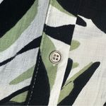 Fred David NWT  White Black Green Floral Leaf Adjustable Belted Dress Size Medium Photo 7