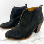 Lucky Brand  Ehllen Suede Black Leather Block Heel Ankle Booties Women's Size 9.5 Photo 0
