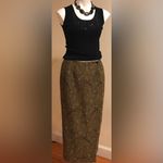 Talbots Maxi Rap Skirt Tan & Black Brocade Designs Print Vintage SZ 10 Photo 1