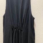 Wilfred  Aritzia 100% Silk Made in Japan Black Chiffon Midi Dress Sleeveless Sz L Photo 3