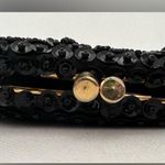 VINTAGE: Handmade kissy lock beaded coin purse. Black Photo 6