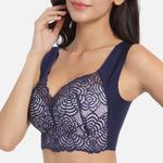 NEW Dark Blue Lace Bralette Long Line bra top navy blue 32B Size undefined Photo 0