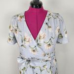Prómesa Promesa High-low Wrap Dress Light Blue Floral Asymmetrical Spring Summer Sz M Photo 3