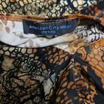 American City Wear  Y2k Petite Snakeskin Print Brown Fitted 3/4 Sleeve Top Rave Photo 5