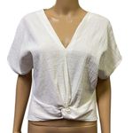 ZARA White Gauze Twisted Front Dolman Short Sleeve Lightweight Top Womens Small Photo 0