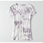 American Eagle Womens  Soft & Sexy Cage Top Ribbed Tie Dye Burnout Tee - Sz M Photo 2