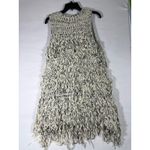 Umgee USA Women's Fringe Knit Vest Sweater Boho Fuzzy Bold Cream Black S M Size undefined Photo 1