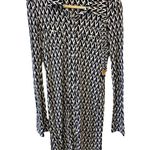 Tory Burch Crista T Lattice Logo Print Shirt Dress Navy White Size S/P Photo 3