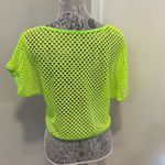 Women’s Fluorescent Green Mesh Oversized Tee. Flowy. Summer. Bright. Photo 1
