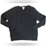 st. john's bay St. John’s Bay Charcoal Gray Cable Knit Crewneck Sweater | Cotton Blend • Sz 1X Photo 0