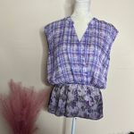 CAbi • Eva peplum plaid floral top Photo 33