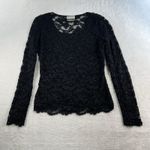 Vtg M Medium Lace Top Y2K 90s Goth Grunge Whimsigoth Festival Long Sleeve Michi Black Photo 1