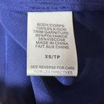 Cami NYC  Blue Sapphire 100% Silk Charmeuse Racer Back Lace Trim Camisole XS EUC! Photo 6