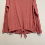 Loft ANN TAYLOR Long Sleeve Drawstring Hem Top Pink Fuzzy Knit Cinched Bottom M Photo 5