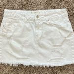 We The Free Free People Out Of Ordinary White Distressed Mini Skirt Photo 3