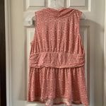 Loft  Coral/Pink Printed Sleeveless Blouse Medium Photo 6