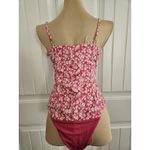 ZARA  S Pink & White Floral Corset Bodysuit Ditsy Adjustable Straps Satiny Feel Photo 5