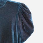 ZARA  Green Velvet Puff Shoulder Dress - S Photo 4