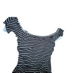 Vince Camuto  Off-Shoulder Striped One Piece - Black and White Photo 4