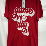 Red and white graphic tee game day Photo 0