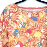 Talbots  Tee 3/4 Sleeve Boat Neck Shirt Knit‎ Stretch Floral Orange Size 2X Photo 1