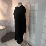 Vince Black Long Sleeve Crew Neck Pullover Ribbed Bodycon Dress Size Large Photo 4