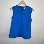 Halston Women's Faren Knot Dress Shell Top Ocean Blue Size 4 Photo 1