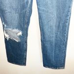 Abercrombie & Fitch Ankle Straight Ultra High Rise Dark Wash Distressed Jeans Photo 1