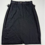 Francine Browner Fringe Skirt High Waist Vintage Career Black Size 9/10 Photo 0