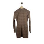 ZARA NWOT Plaid Collared Long Sleeve Mini Dress in Brown Multi Size S Photo 9