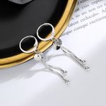 925 Silver Plated Round Disc Tassel Dangle Drop Hoop Earrings for Women Photo 2