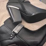 DKNY  leather Black Ankle Boots with Metallic Accents Brand New! Photo 3