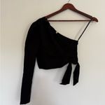 Free People NWT Black Carmen One-Shoulder long sleeve Top Photo 3