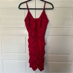 Windsor Red Ruched Mini Dress V-Neck size medium Photo 4