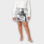 The Drop Women's Flora Sequin Mini Skirt Silver Size M Size M Photo 4