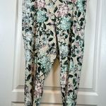 J.Jill  Floral Spring Blue Pink Flowers Linen Stretch Pants Size Large EUC #2778 Photo 1