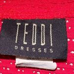Teddi Dresses Red Textured Cropped Button Front Cardigan Size 14 Photo 3