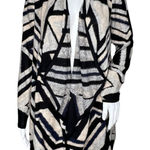 Lucky Brand Sweater Womens XS Cream Black Geometric Cardigan Neutral Bohemian Photo 0