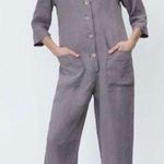 ZARA NEW Lillian Gray Linen Onesie Jumpsuit Photo 0