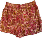 Joie  Floral‎ Bermudas Vibrant Pink Burgundy Gold Photo 0