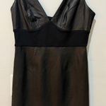 Tart Collections Black Two Tone Leather Mini Dress L Size L Photo 0