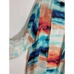 Mix It Women's Shawl Kimono Open Front Swimsuit Cover Up Orange Blue One Size Size undefined Photo 1