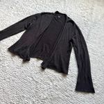 Eileen Fisher Silk Cashmere Cardigan S Chocolate Brown Open Front Flare Sleeve Photo 2