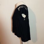 Hippie Rose Women’s  black knit shirt top boho Lace size small oversized Photo 1