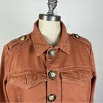 Free People  Denim Slouchy Eisenhower Jacket in Terracotta Photo 3