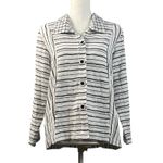 Habitat Clothes To Live In Tunic Size Medium Black White Stripes Textured Artsy Photo 1