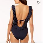 Michael Kors Michael Ruffled Scoop-Back One-Piece Swimsuit in Dark Gray - Size 6 Photo 3