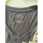 Armani Exchange  women’s Black V-Neck T-Shirt with Eagle Graphic size small Photo 1